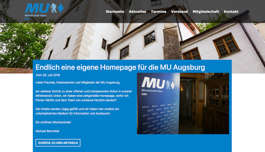 MU Augsburg Website